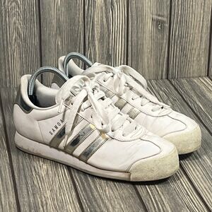 Adidas Samoa Sneakers Women 7.5 White Silver Metallic G59094 Casual Shoes